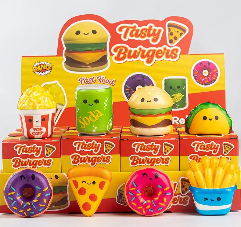 12Pcs Mini Food Squishy Toys, Slow Rising PU Squeeze Toys, Random Styles Gift Box, Stress Relief Gift for Christmas & Birthday