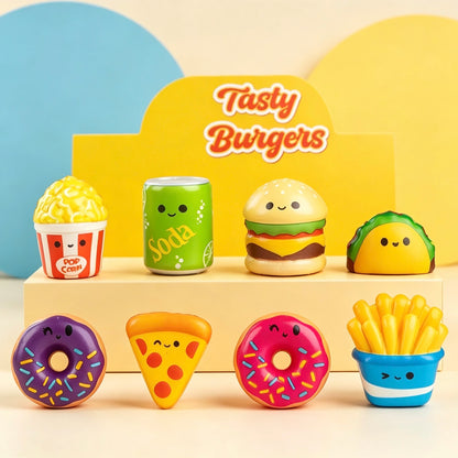 12Pcs Mini Food Squishy Toys, Slow Rising PU Squeeze Toys, Random Styles Gift Box, Stress Relief Gift for Christmas & Birthday