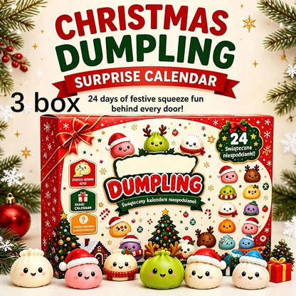 Squishy 2026 Christmas Advent Calendar, 24 Days Countdown Surprise Box, Dumpling Slow Rebound Squishies Squeeze Sensory Gift