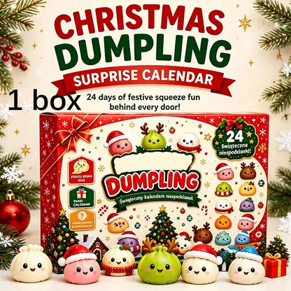 Squishy 2026 Christmas Advent Calendar, 24 Days Countdown Surprise Box, Dumpling Slow Rebound Squishies Squeeze Sensory Gift