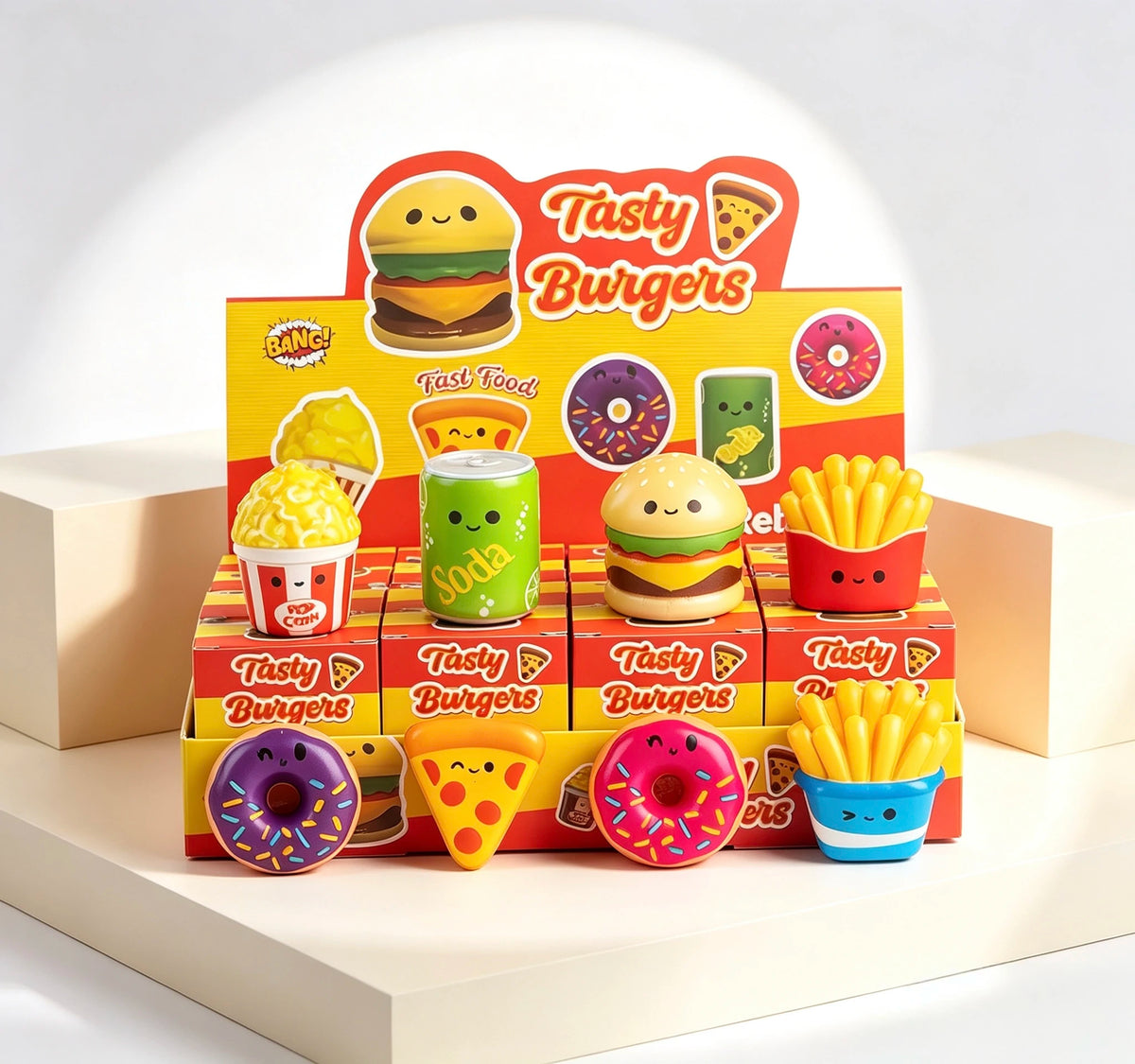 12Pcs Mini Food Squishy Toys, Slow Rising PU Squeeze Toys, Random Styles Gift Box, Stress Relief Gift for Christmas & Birthday