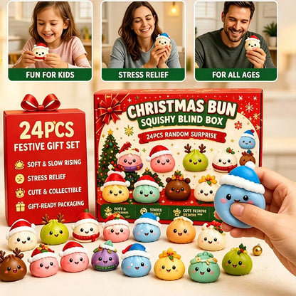 Squishy 2026 Christmas Advent Calendar, 24 Days Countdown Surprise Box, Dumpling Slow Rebound Squishies Squeeze Sensory Gift